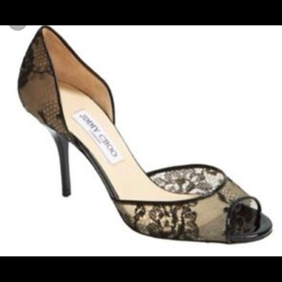 Jimmy Choo Sexy Black Open Toe D’Orsay Pump